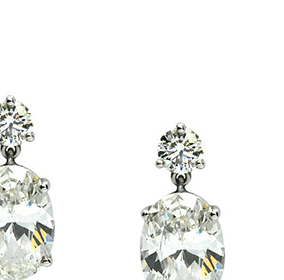 Oval shape diamond drop earrings